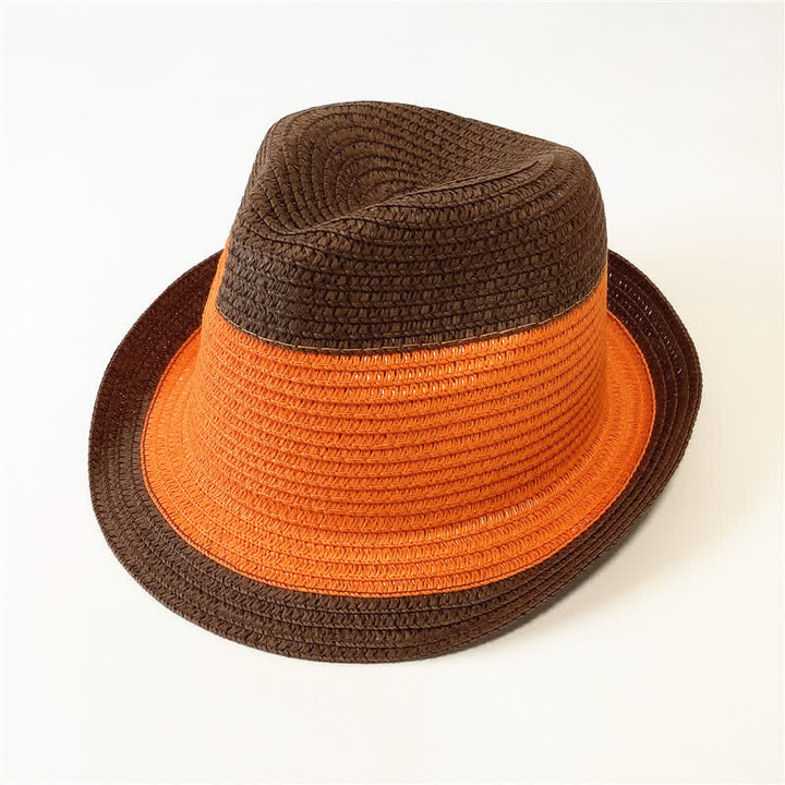 Sombrero Fedora de paja divertido de verano con colores a juego
