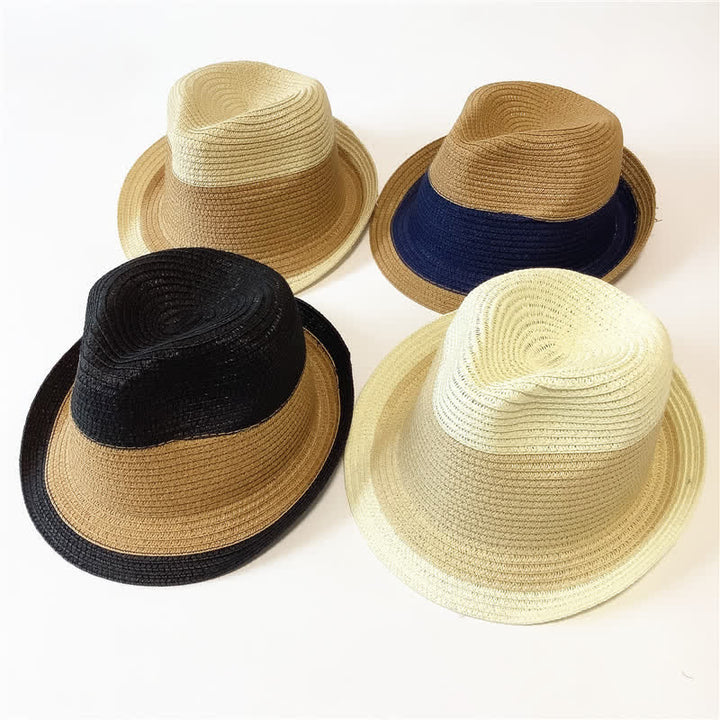 Sombrero Fedora de paja divertido de verano con colores a juego
