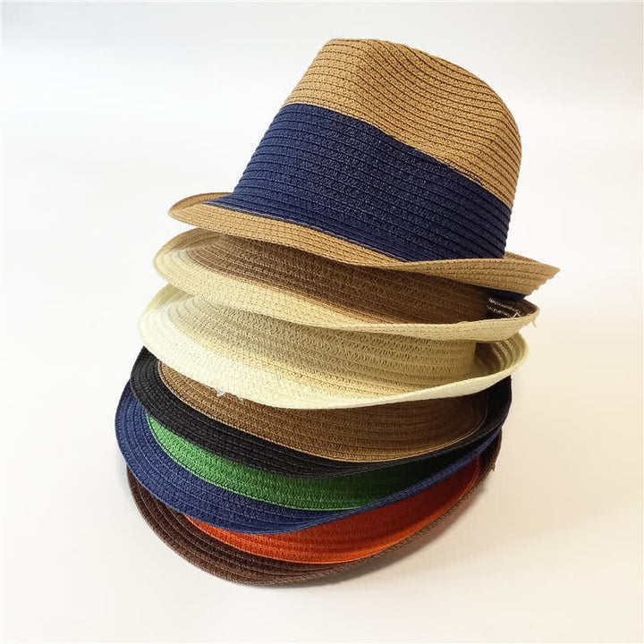 Sombrero Fedora de paja divertido de verano con colores a juego