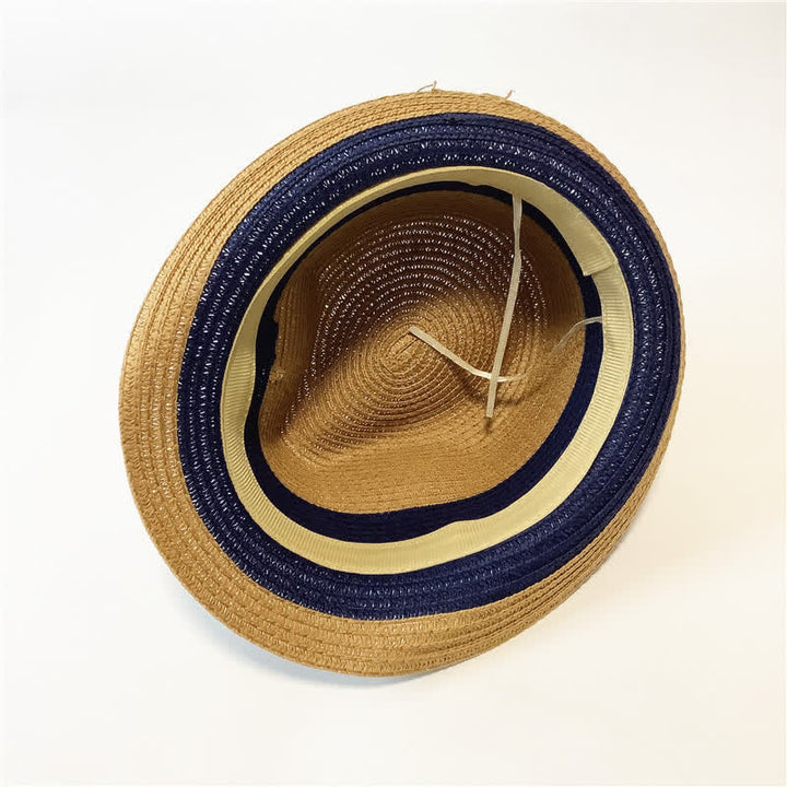 Sombrero Fedora de paja divertido de verano con colores a juego