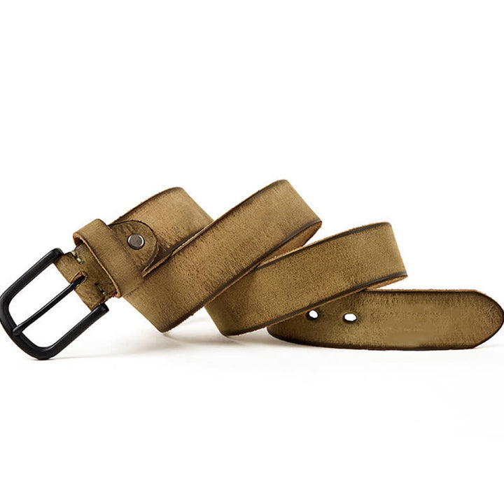 Cinturón de cuero pulido mate de estilo minimalista para hombre