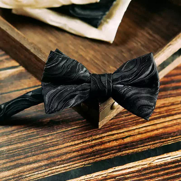 2 piezas de pañuelo y pajarita con estampado de vid tridimensional para hombre