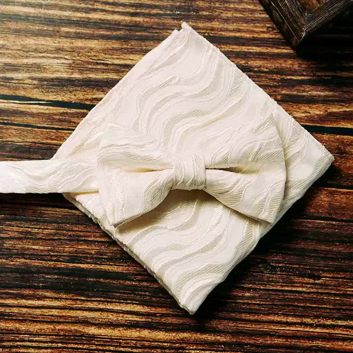 2 piezas de pañuelo y pajarita con estampado de vid tridimensional para hombre