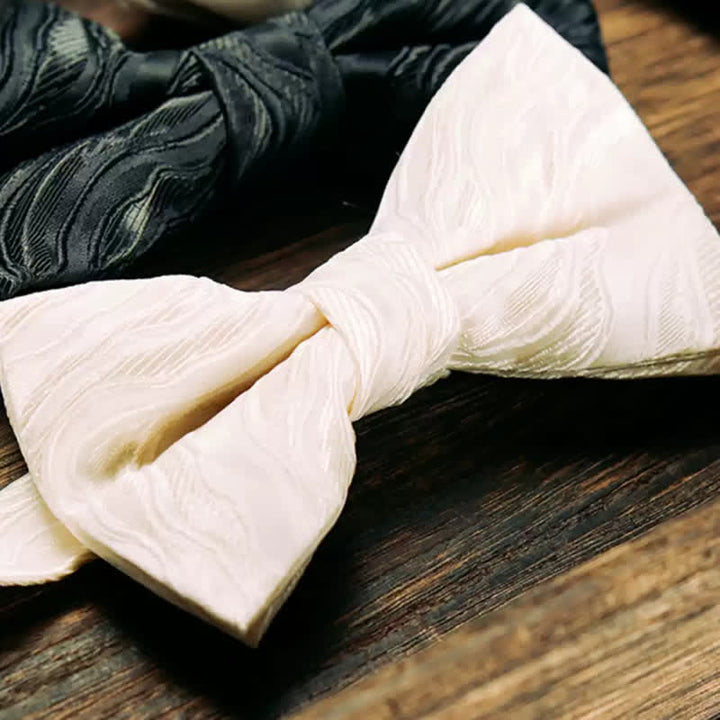 2 piezas de pañuelo y pajarita con estampado de vid tridimensional para hombre