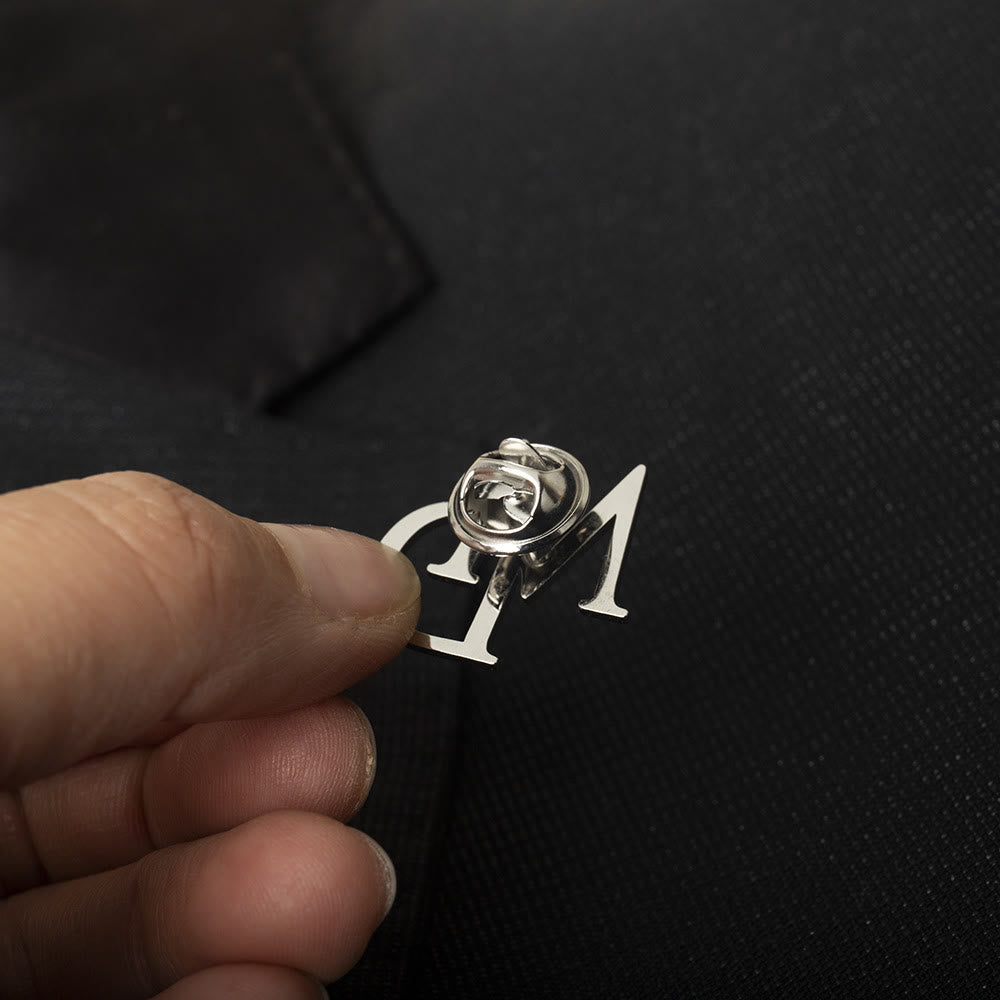 Broche con letras iniciales personalizado, accesorios de acero inoxidable
