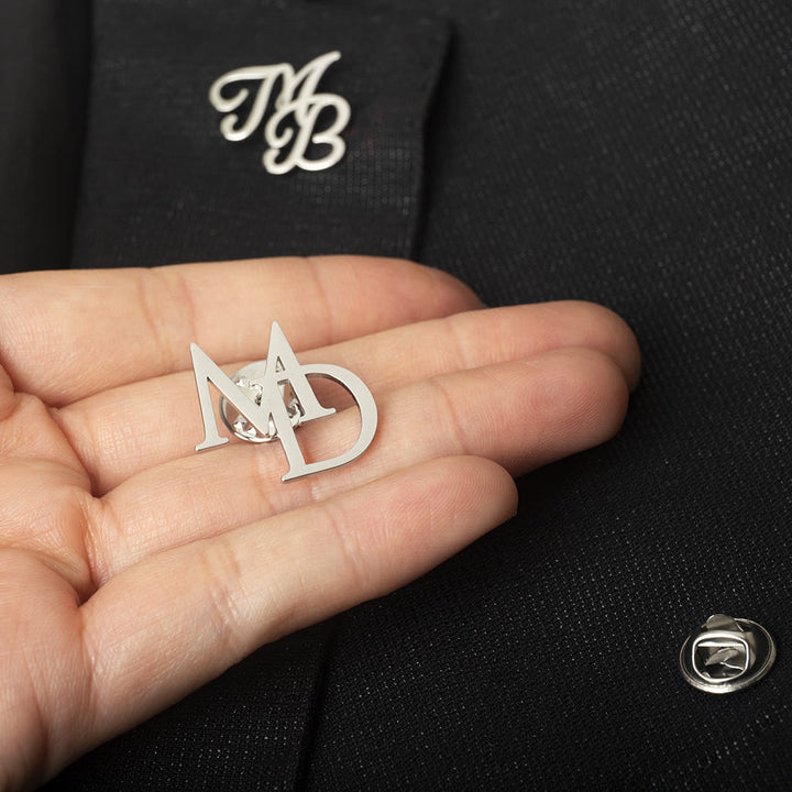 Broche con letras iniciales personalizado, accesorios de acero inoxidable