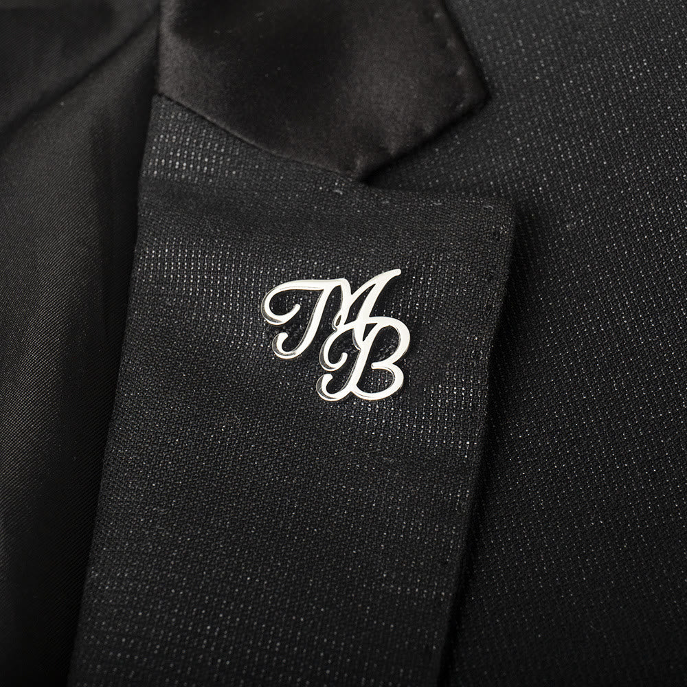 Broche con letras iniciales personalizado, accesorios de acero inoxidable