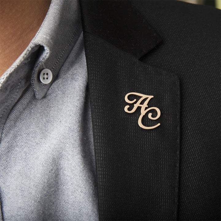 Broche con letras iniciales personalizado, accesorios de acero inoxidable