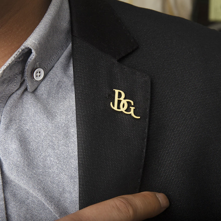Broche con letras iniciales personalizado, accesorios de acero inoxidable