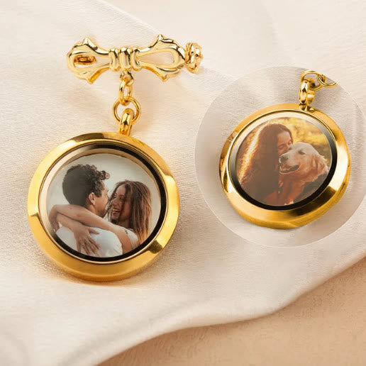 Personaliza tu broche de lazo con foto Broche de metal conmemorativo