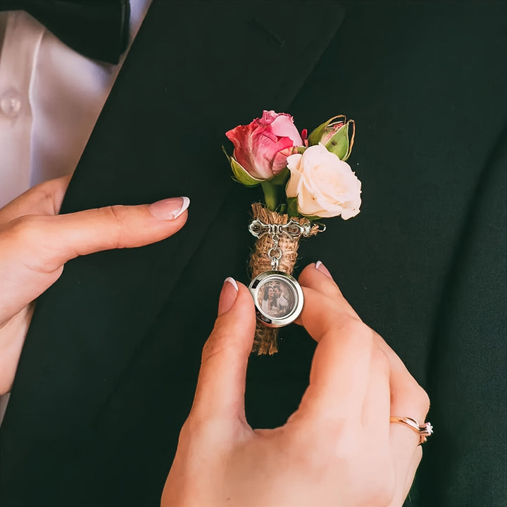 Personaliza tu broche de lazo con foto Broche de metal conmemorativo