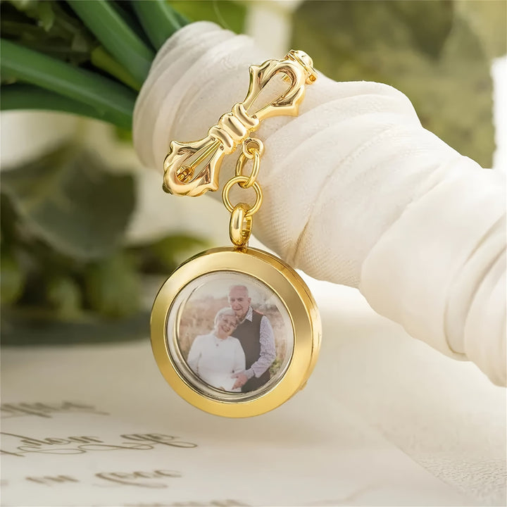 Personaliza tu broche de lazo con foto Broche de metal conmemorativo
