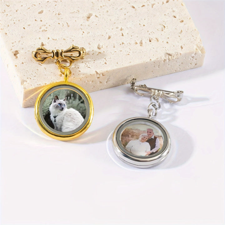 Personaliza tu broche de lazo con foto Broche de metal conmemorativo