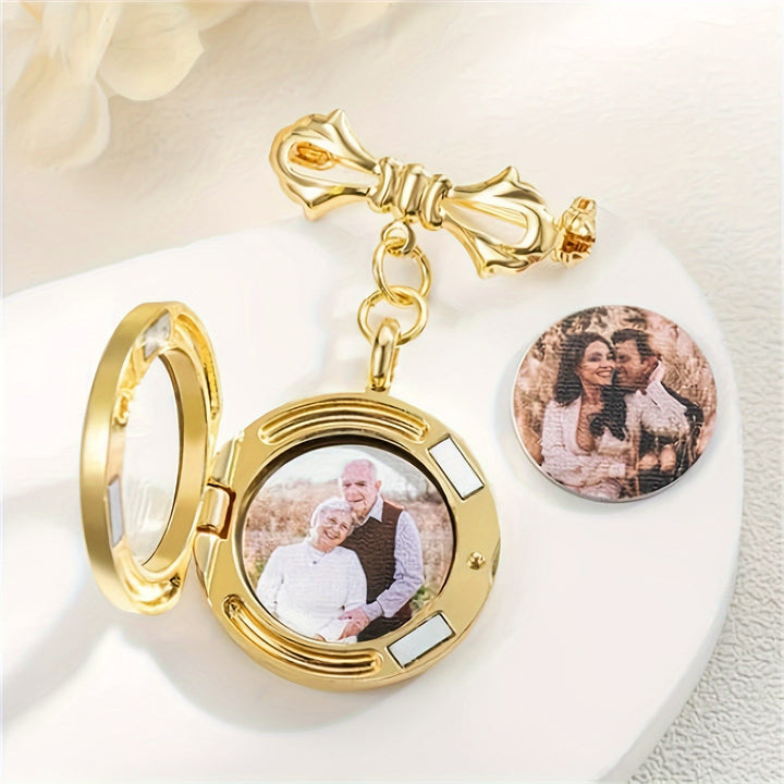 Personaliza tu broche de lazo con foto Broche de metal conmemorativo