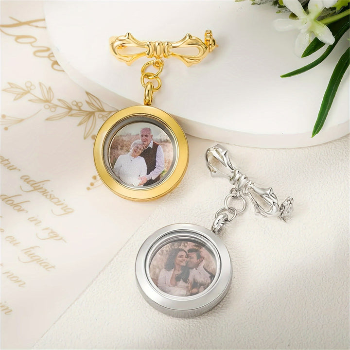 Personaliza tu broche de lazo con foto Broche de metal conmemorativo