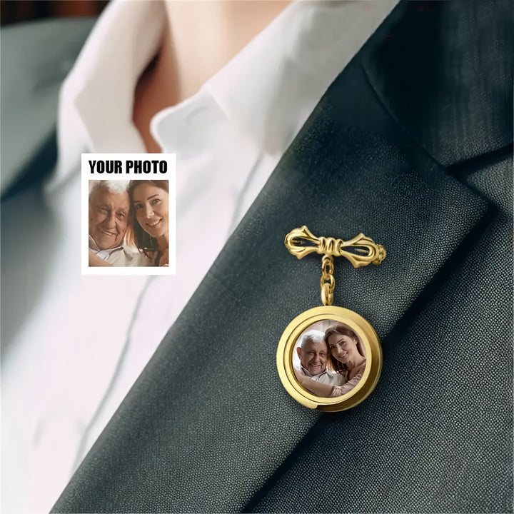 Personaliza tu broche de lazo con foto Broche de metal conmemorativo