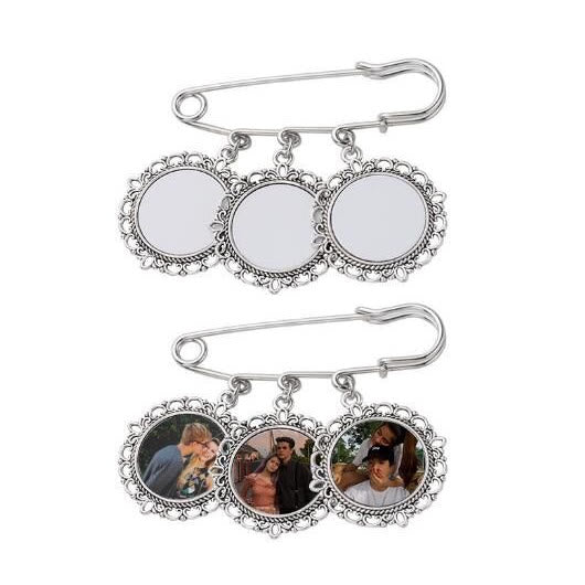 Broche personalizado con fotos Broche colgante redondo de acero inoxidable