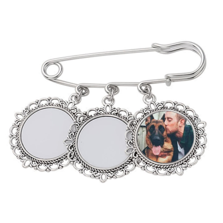 Broche personalizado con fotos Broche colgante redondo de acero inoxidable