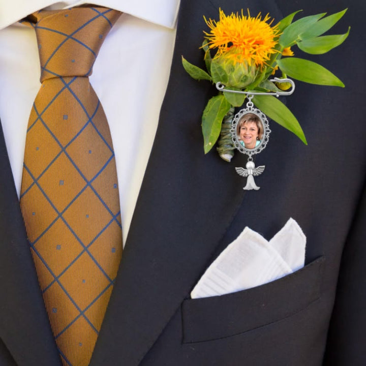 Personaliza tus fotos Broche con colgante de ángel Broche