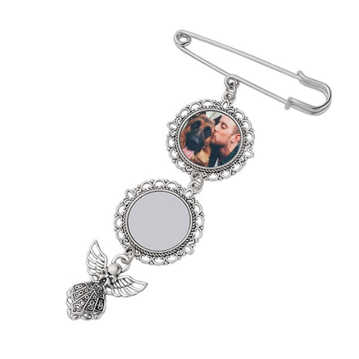 Personaliza tus fotos Broche con colgante de ángel Broche