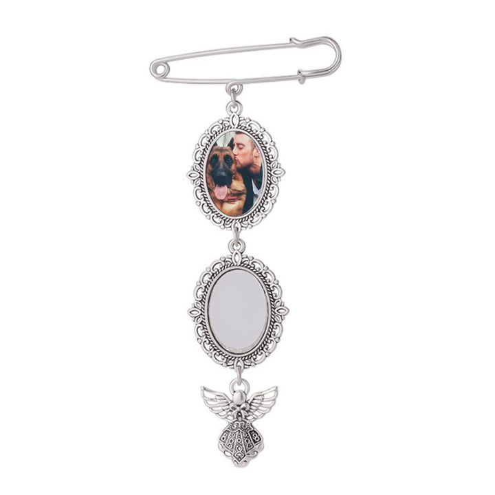 Personaliza tus fotos Broche con colgante de ángel Broche