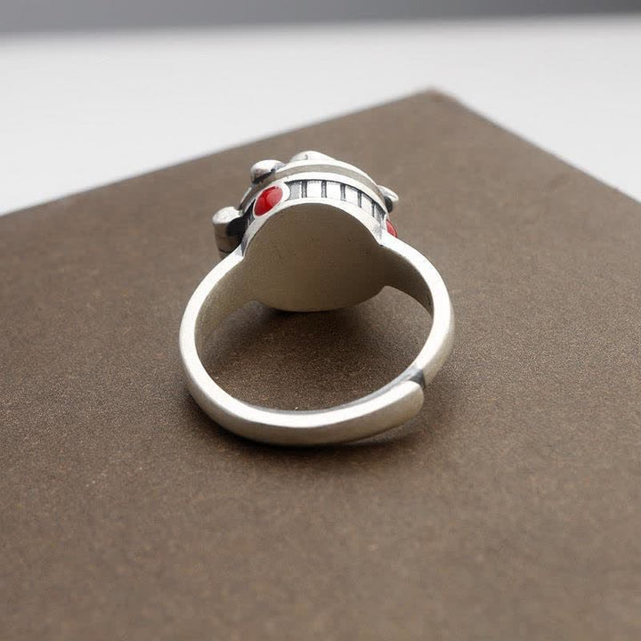 Anillo ajustable con flor de rosa y compartimento oculto