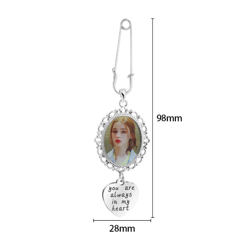 Personaliza tu broche con fotos con un cálido regalo de boda Taxt