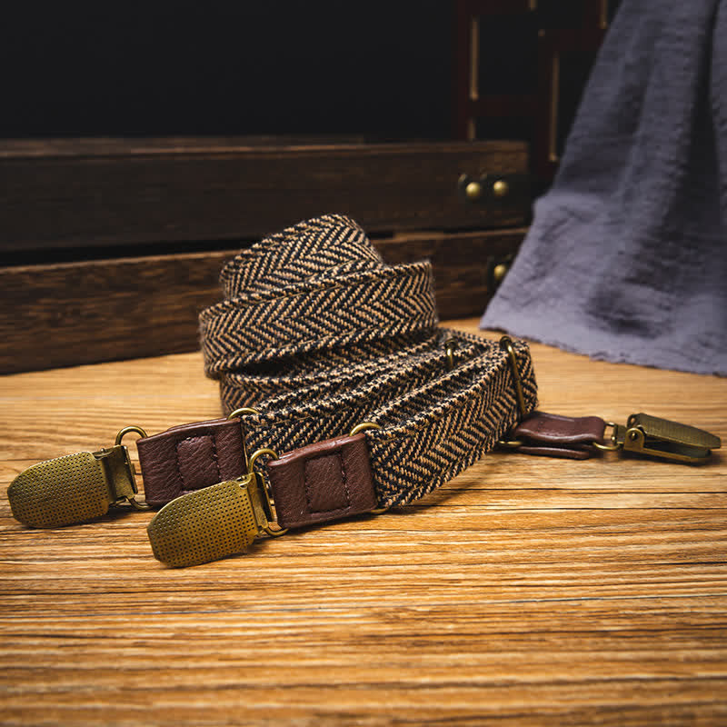 Tirantes elásticos de cuadros escoceses de estilo británico vintage para niños.