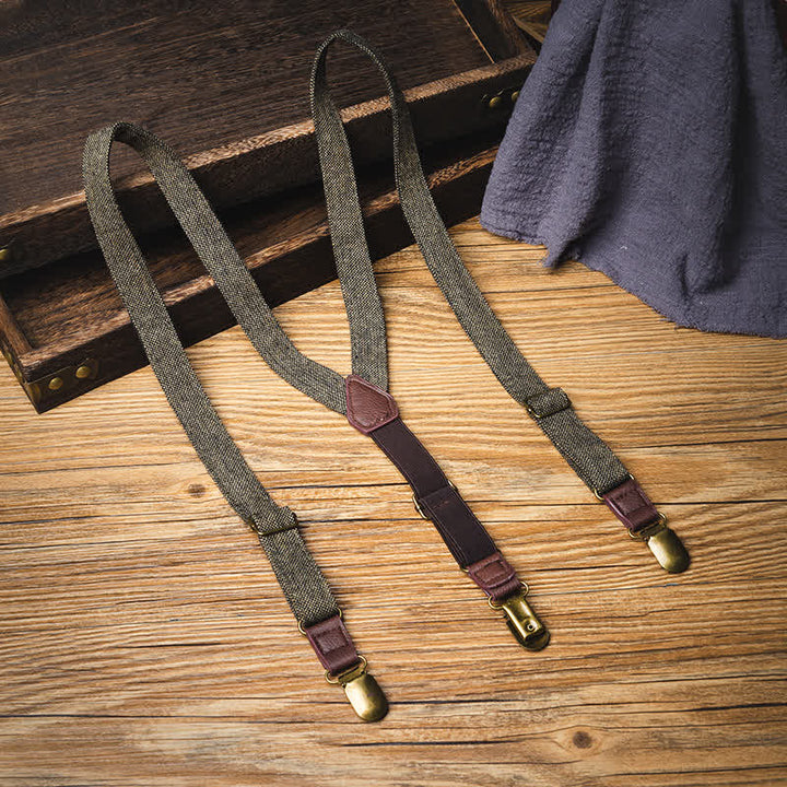Tirantes elásticos de cuadros escoceses de estilo británico vintage para niños.