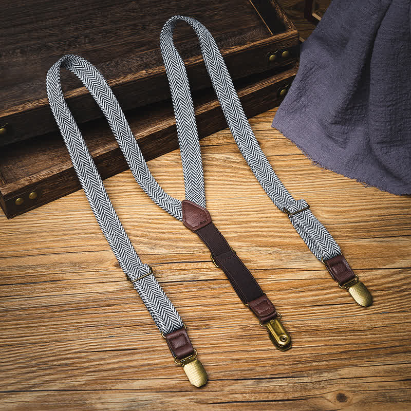Tirantes elásticos de cuadros escoceses de estilo británico vintage para niños.