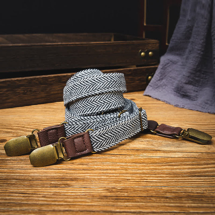 Tirantes elásticos de cuadros escoceses de estilo británico vintage para niños.