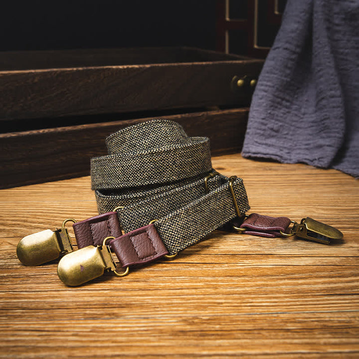 Tirantes elásticos de cuadros escoceses de estilo británico vintage para niños.