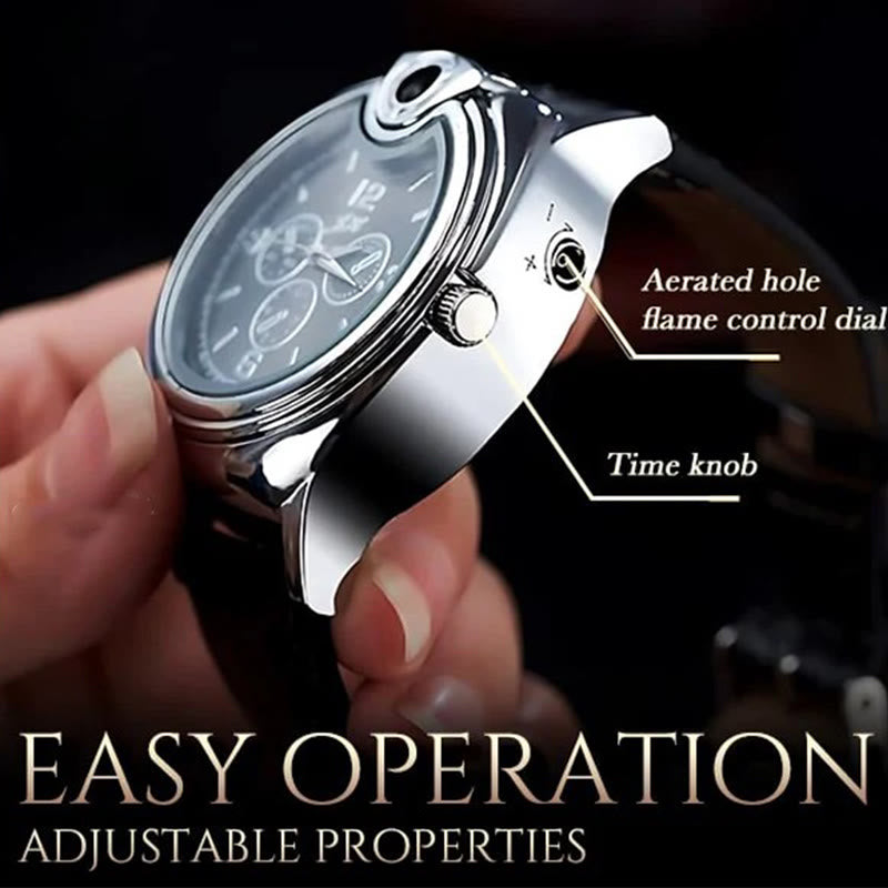 Encendedor de butano recargable de lujo con forma de reloj de pulsera
