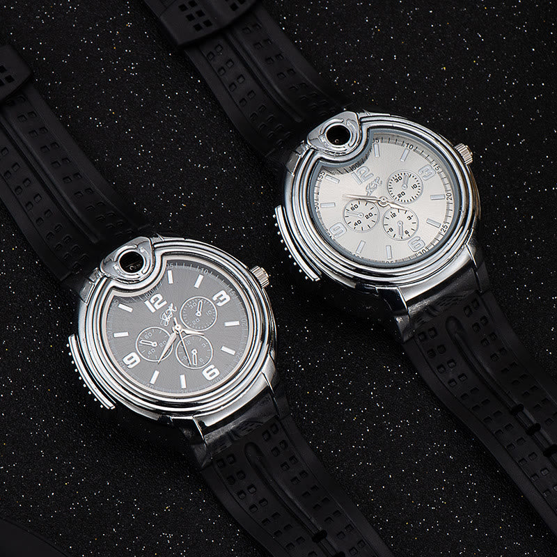 Encendedor de butano recargable de lujo con forma de reloj de pulsera