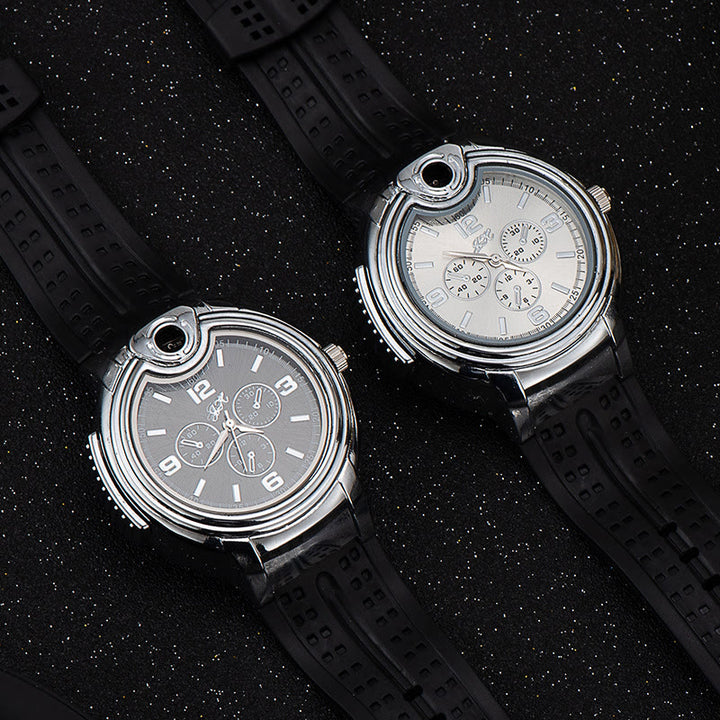 Encendedor de butano recargable de lujo con forma de reloj de pulsera