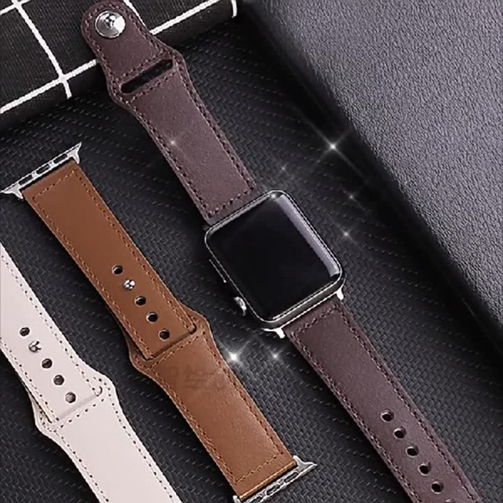 Correa de reloj de cuero con accesorios elegantes y atemporales