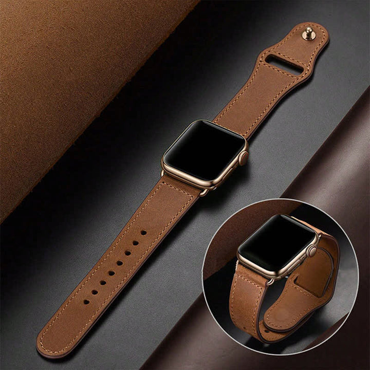 Correa de reloj de cuero con accesorios elegantes y atemporales