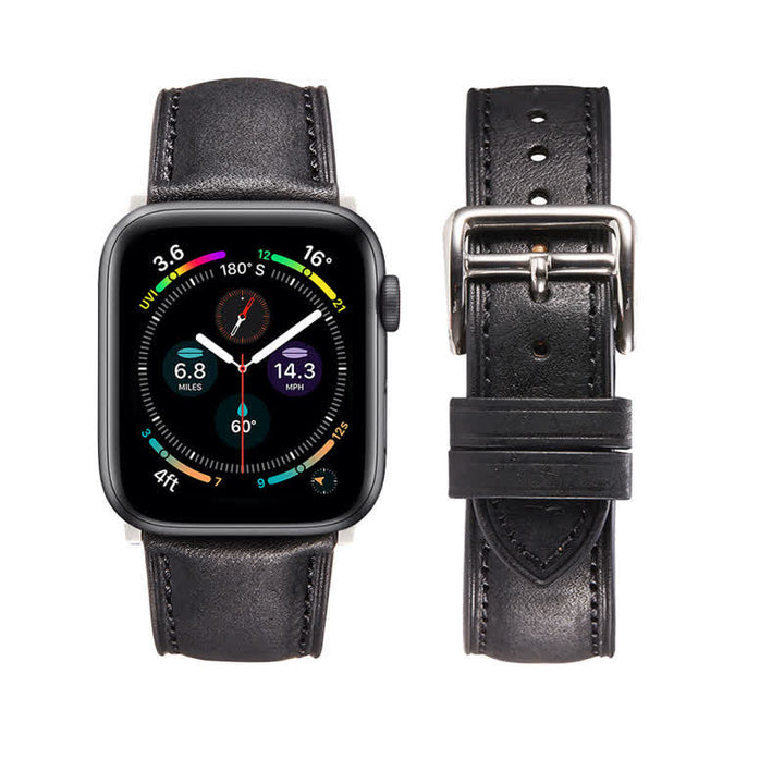 Correa de reloj de cuero genuino real pulido retro