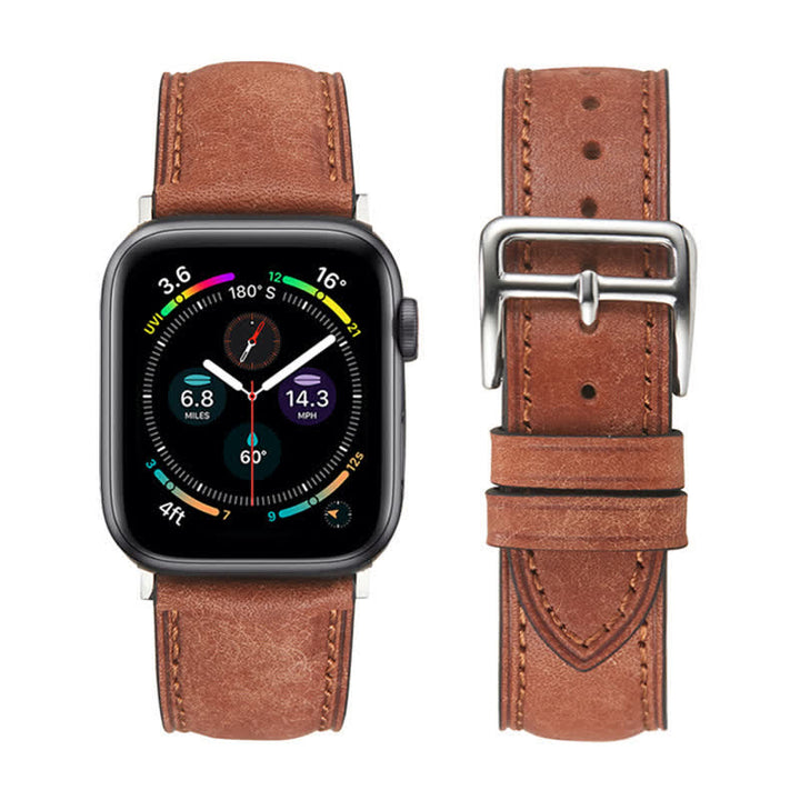 Correa de reloj de cuero genuino real pulido retro