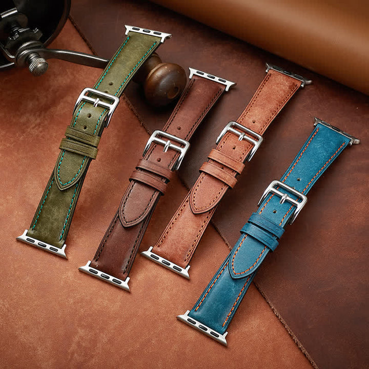Correa de reloj de cuero genuino real pulido retro