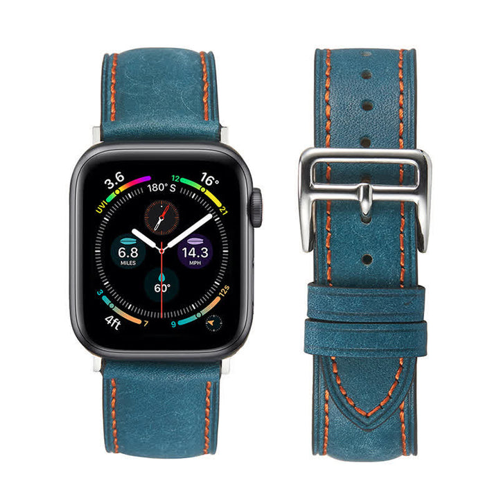 Correa de reloj de cuero genuino real pulido retro