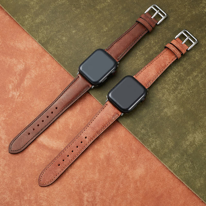 Correa de reloj de cuero genuino real pulido retro