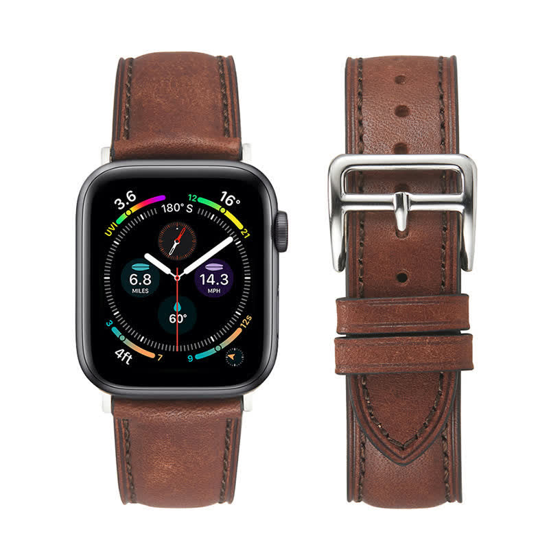 Correa de reloj de cuero genuino real pulido retro