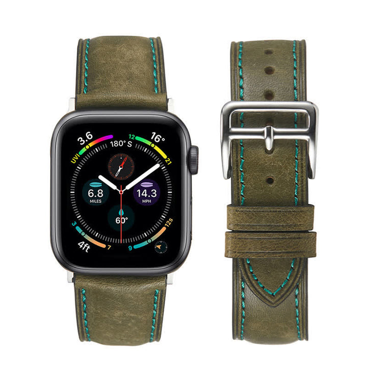 Correa de reloj de cuero genuino real pulido retro