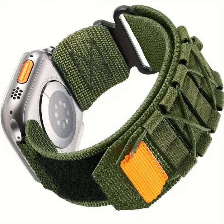 Correa de reloj táctica de nailon con un solo lazo y velcro para exteriores