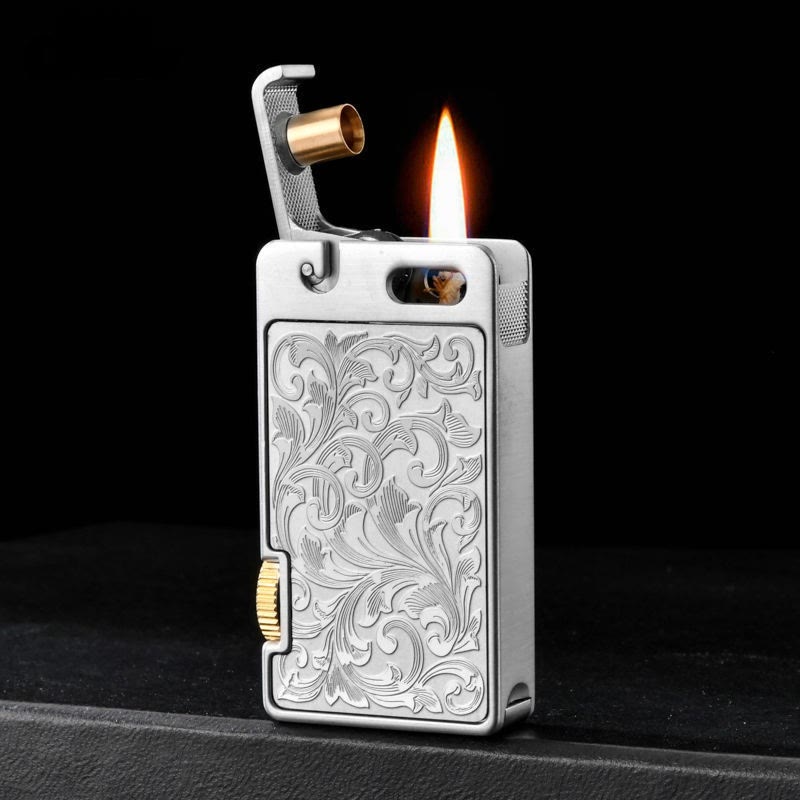 Encendedor de quesoseno recargable con tallado y encendido de un solo toque creativo