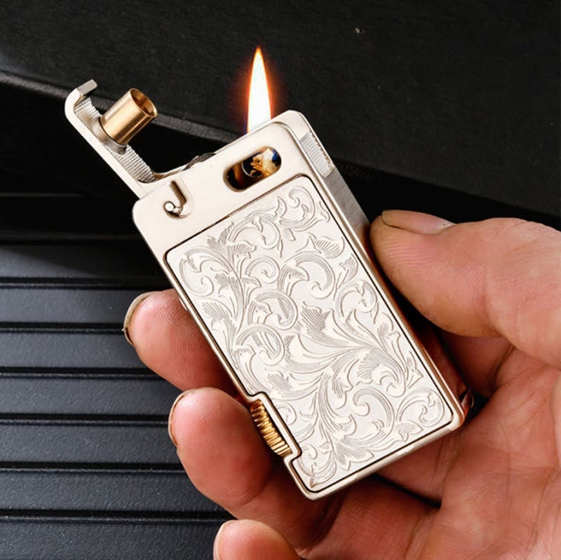 Encendedor de quesoseno recargable con tallado y encendido de un solo toque creativo