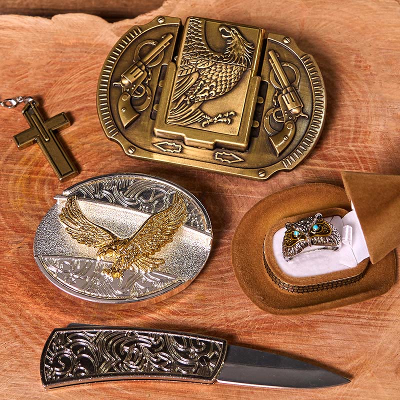 Hebilla de cinturón con cuchillo oculto y anillo de búho, DIY, Flying Eagle