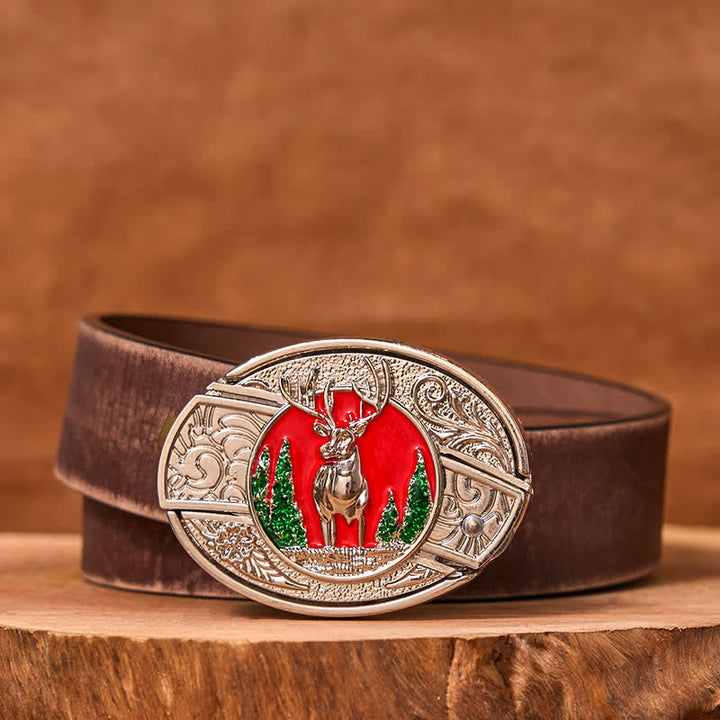 Cinturón de cuero con cuchillo plegable oculto de alce de montaña de colores para hombre (preventa)