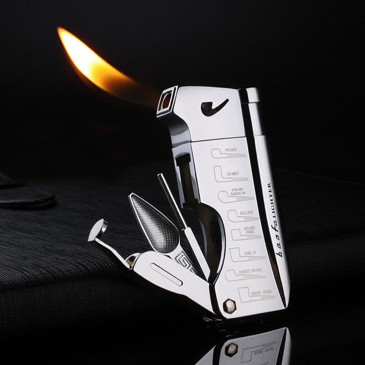 Encendedor de butano recargable 4 en 1 con herramientas especiales para pipas y fuego oblicuo